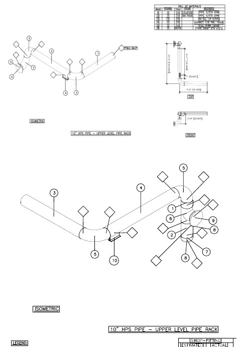 Isometric piping design