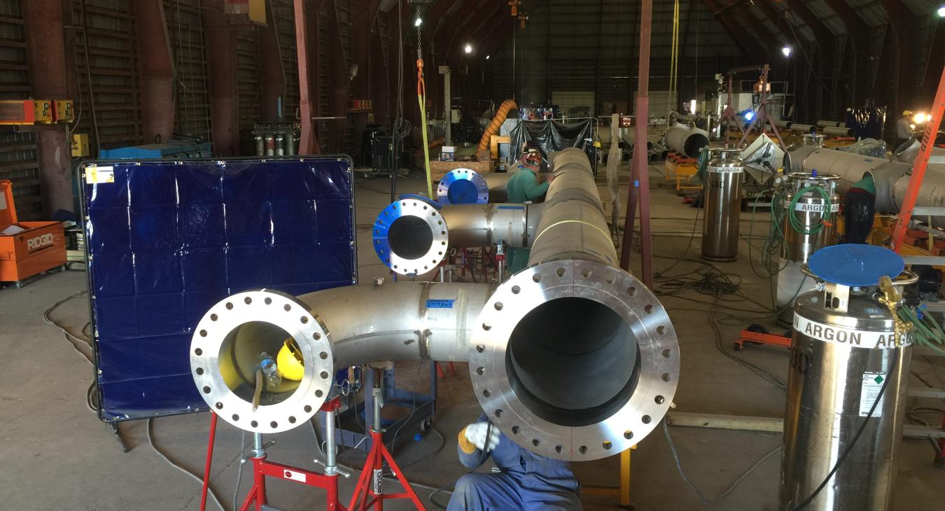 Industrial stainless steel piping